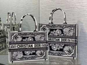 Dior M1286 Large Book Tote Black and White Butterfly Bandana Embroidery - Default Title - View 2