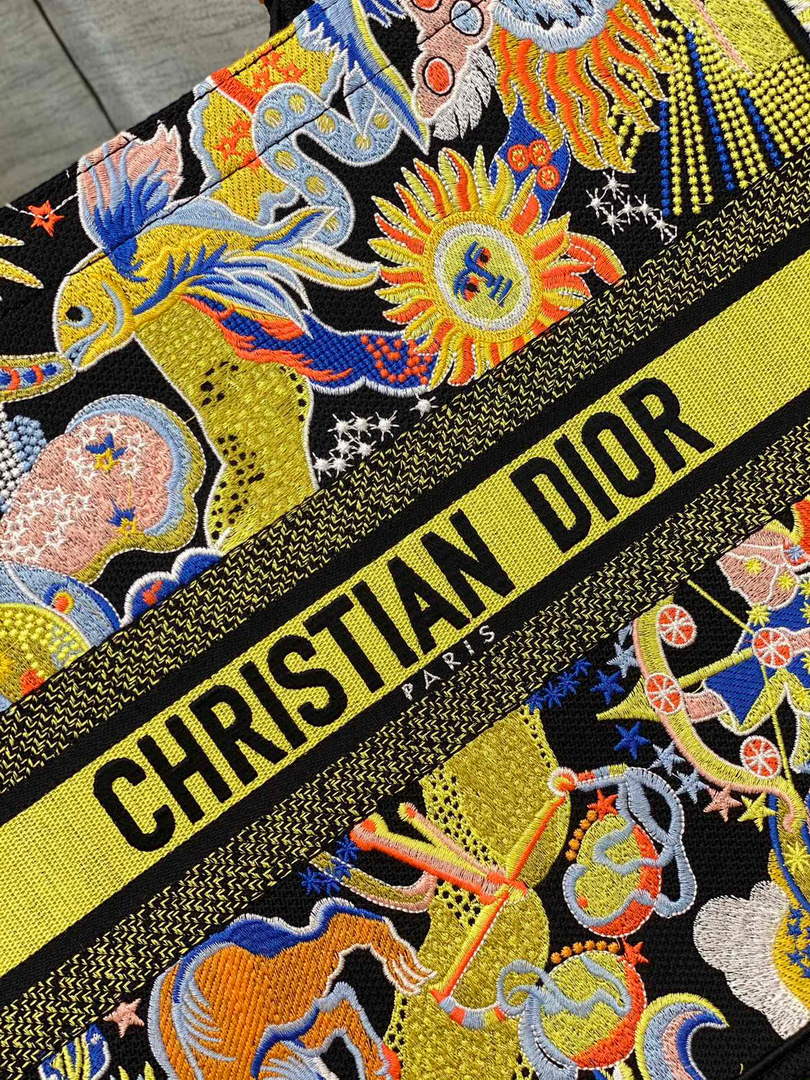 Dior M1286 Large Book Tote Black Multicolor Zodiac Fantastico Embroidery - Default Title - View 2