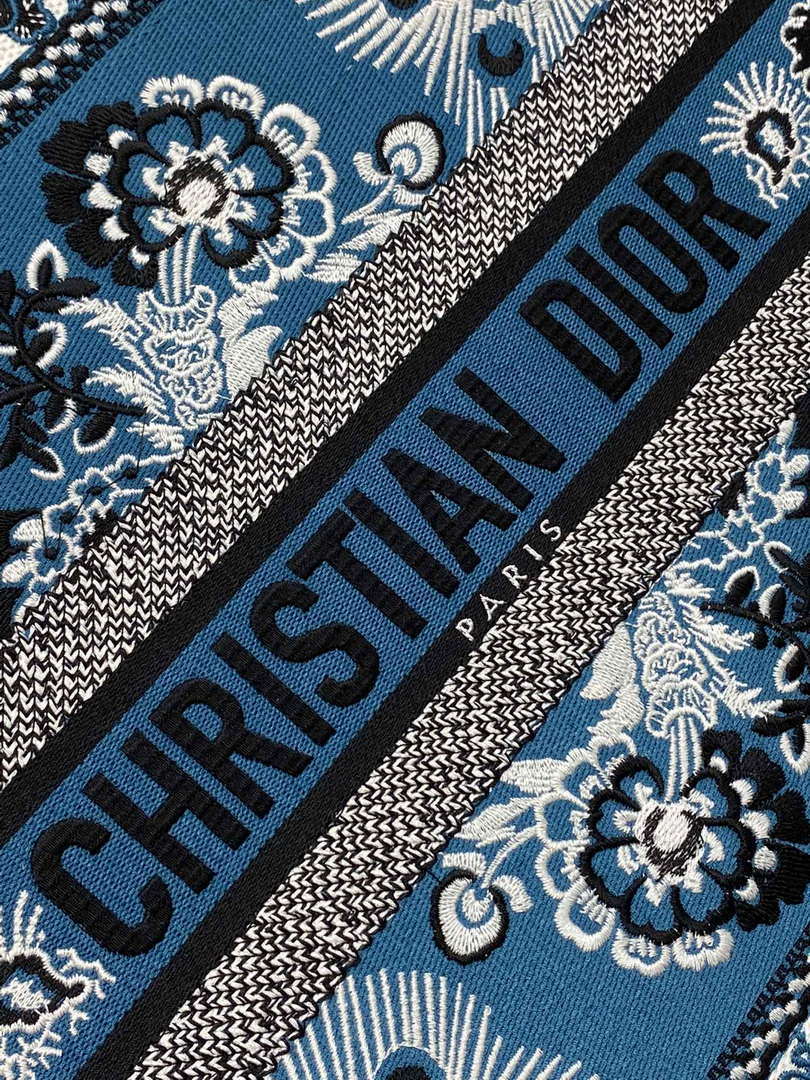 Dior M1286 Large Book Tote Blue and White Butterfly Bandana Embroidery - Default Title - View 2