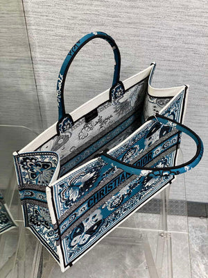 Dior M1286 Large Book Tote Blue and White Butterfly Bandana Embroidery - Default Title - View 8