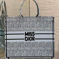 Dior M1286 Large Book Tote Pale Blue and Black Miss Dior Allover M1118 - Default Title - View 1