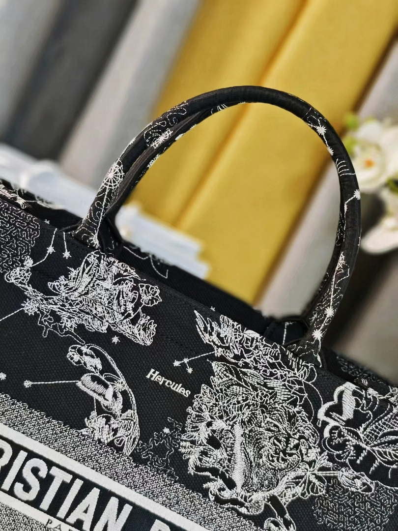 Dior M1286 Large Book Tote Toile de Jouy Embroidery M1112