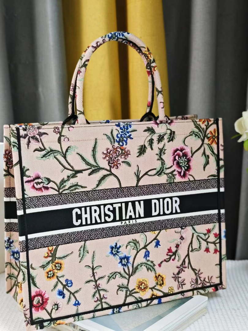 Dior M1286 Large Book Tote Toile de Jouy Embroidery M1114