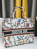 Dior M1286 Large Book Tote Toile de Jouy Embroidery M1115