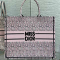 Dior M1286 Large Book Tote White and Pale Pink Miss Dior Alloverr M1119 - Default Title - View 1