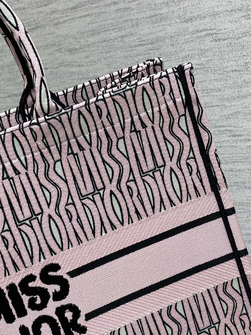 Dior M1286 Large Book Tote White and Pale Pink Miss Dior Alloverr M1119