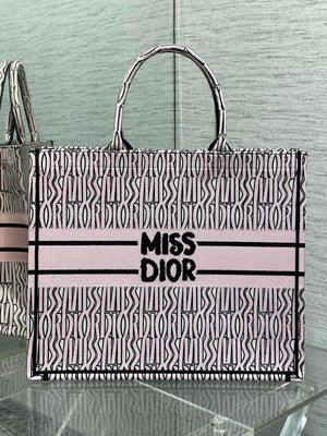 Dior M1286 Large Book Tote White and Pale Pink Miss Dior Alloverr M1119 - Default Title - View 4