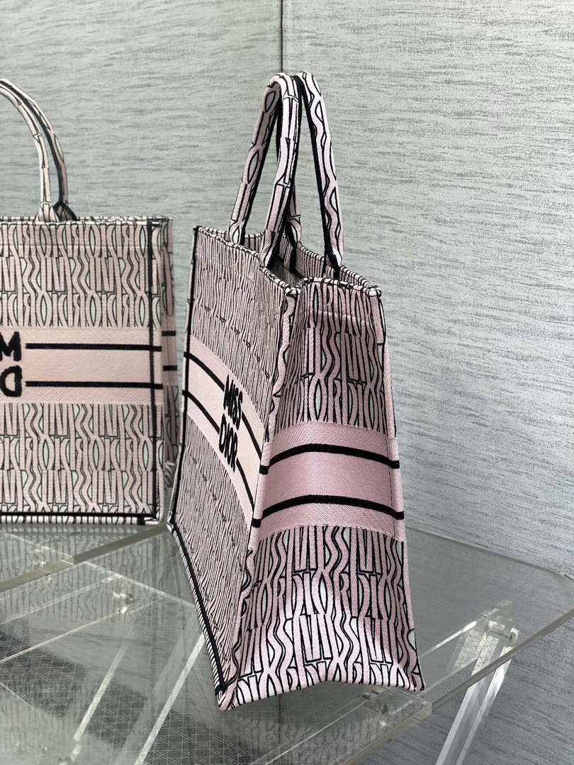 Dior M1286 Large Book Tote White and Pale Pink Miss Dior Alloverr M1119