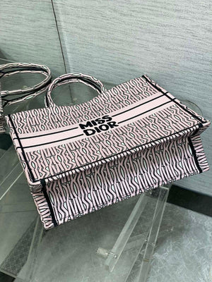 Dior M1286 Large Book Tote White and Pale Pink Miss Dior Alloverr M1119 - Default Title - View 7