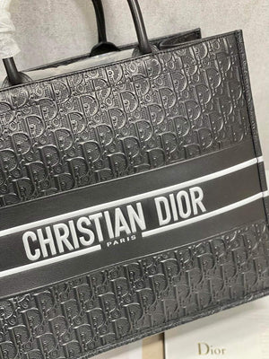 Dior M1286 Large Book Tote Black Perforated and Embossed Oblique Calfskin - Default Title - View 5