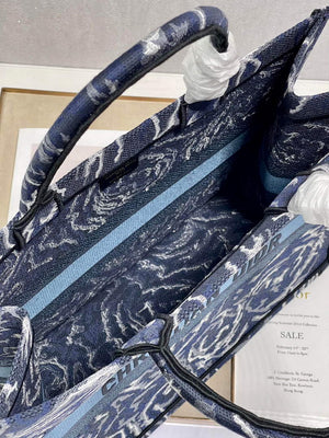 Dior M1286 Large Book Tote Blue Dior Roses embroidery - Default Title - View 8