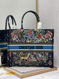 Dior M1286 Large Book Tote D-Constellation embroidery in shades of blue