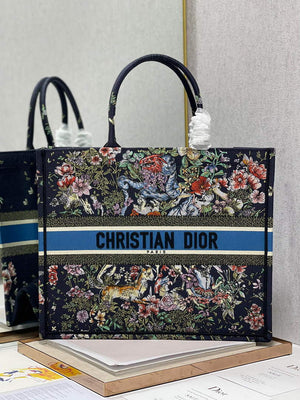 Dior M1286 Large Book Tote D-Constellation embroidery in shades of blue - Default Title - View 1