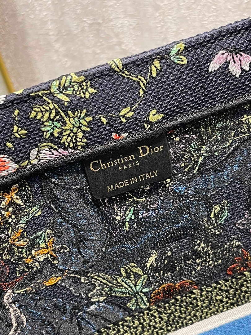 Dior M1286 Large Book Tote D-Constellation embroidery in shades of blue