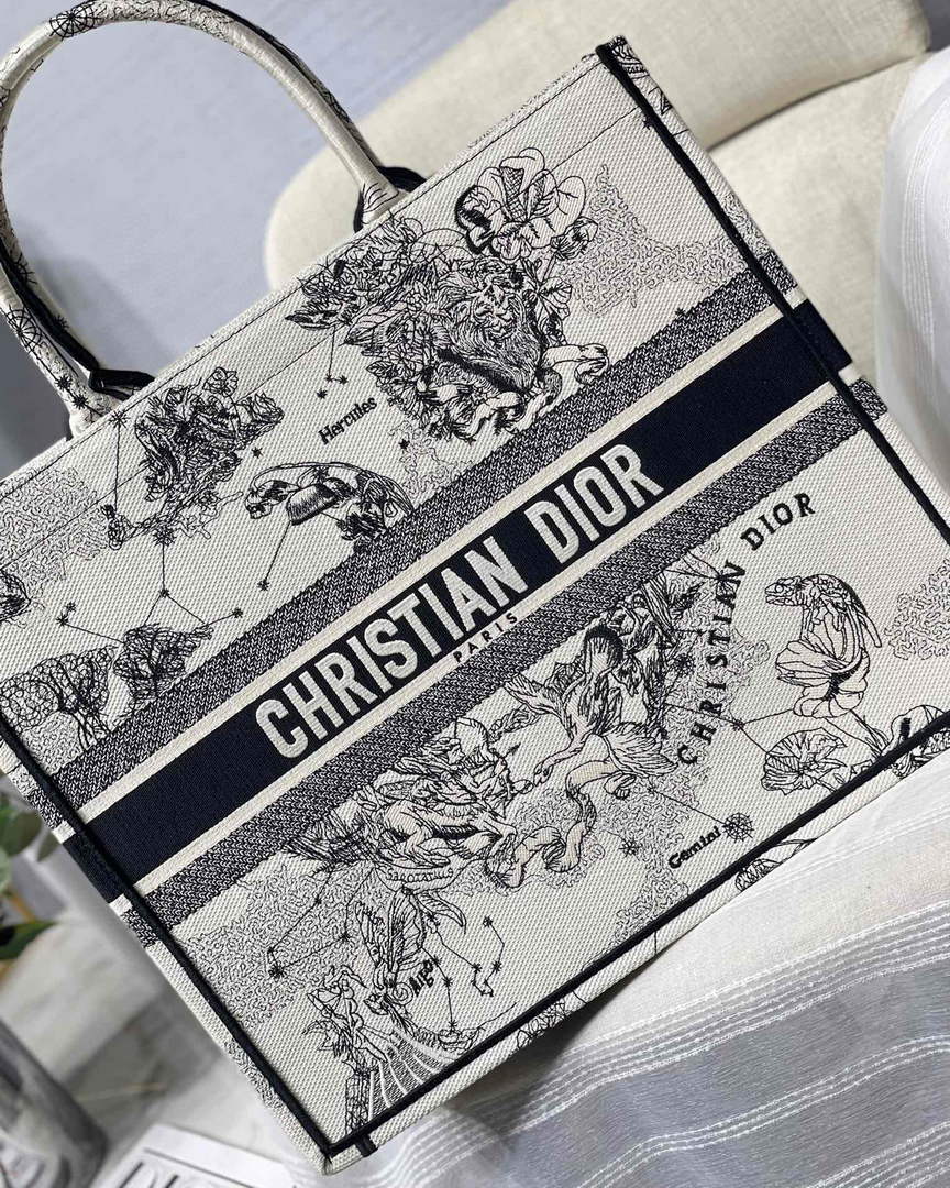 Dior M1286 Large Book Tote Toile de Jouy Zodiac latte embroidery - Default Title - View 2