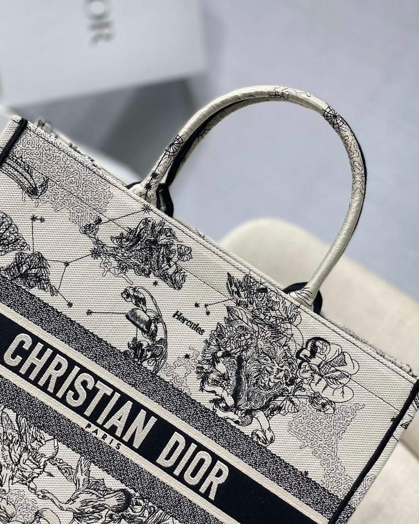 Dior M1286 Large Book Tote Toile de Jouy Zodiac latte embroidery - Default Title - View 4