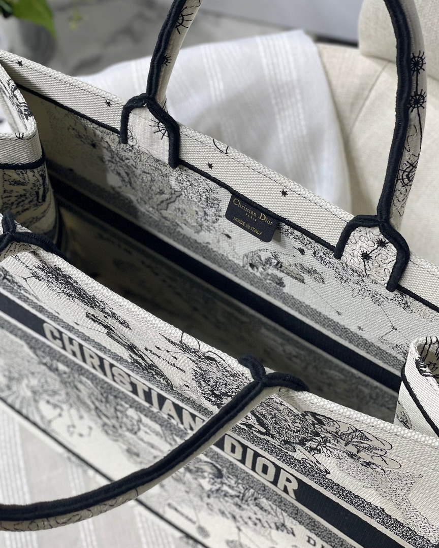 Dior M1286 Large Book Tote Toile de Jouy Zodiac latte embroidery - Default Title - View 9