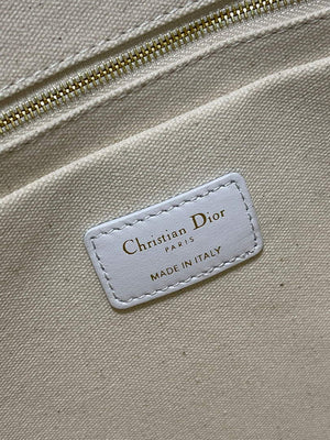 Dior M1286 Large Book Tote White Perforated and Embossed Oblique Calfskin - Default Title - View 9