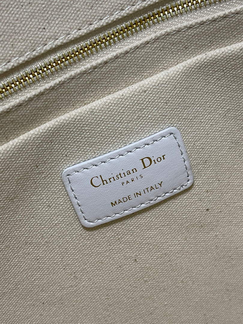 Dior M1286 Large Book Tote White Perforated and Embossed Oblique Calfskin - Default Title - View 9