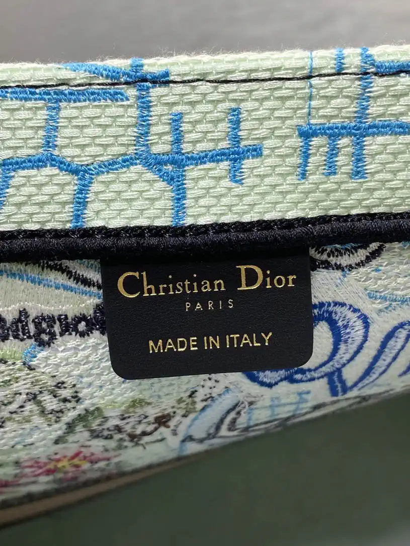 Dior M1286 Souvenir Large Dior Book Tote Natural Raffia and Multicolor Embroidered M1131