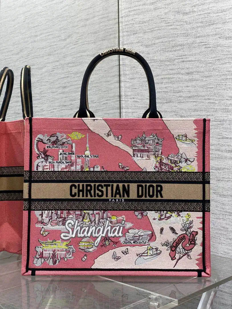 Dior M1286 Souvenir Large Dior Book Tote Natural Raffia and Multicolor Embroidered M1132