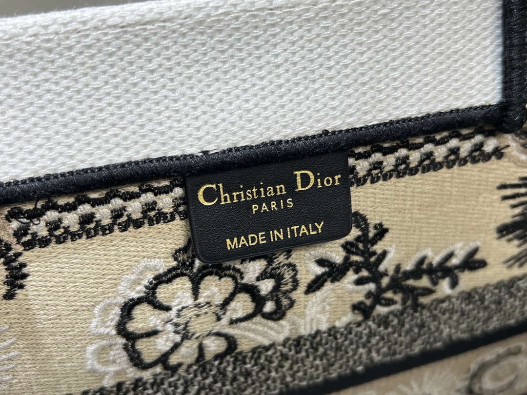 Dior M1296 Book Tote Medium Beige and White Butterfly Bandana Embroidery M095