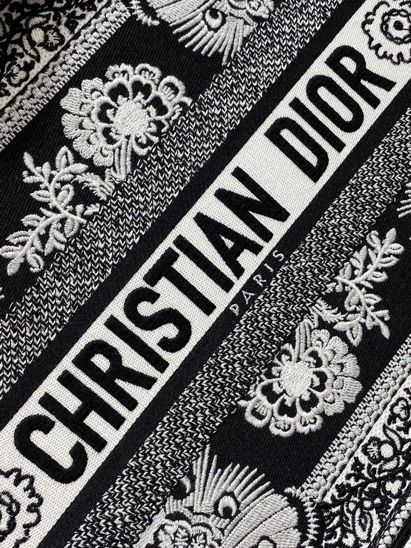 Dior M1296 Book Tote Medium Black and White Butterfly Bandana Embroidery M093 - Default Title - View 2