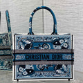 Dior M1296 Book Tote Medium Blue and White Butterfly Bandana Embroidery M094 - Default Title - View 1