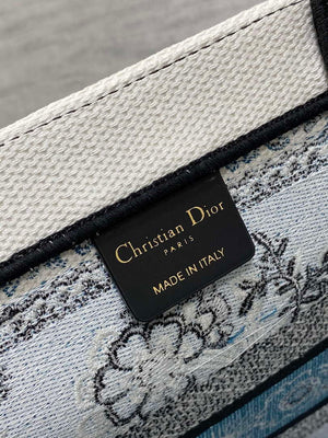 Dior M1296 Book Tote Medium Blue and White Butterfly Bandana Embroidery M094 - Default Title - View 10