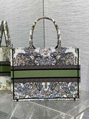 Dior M1296 Book Tote Medium Blue and White Butterfly Bandana Embroidery M098 - Default Title - View 4