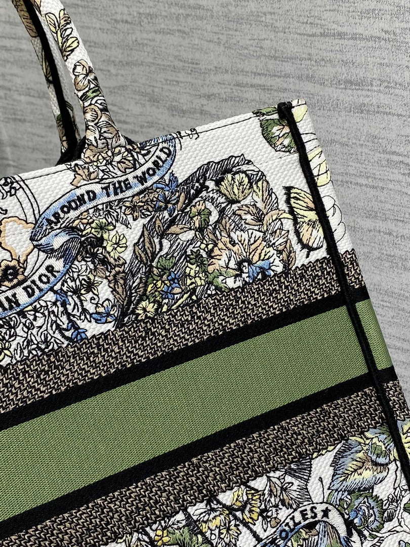 Dior M1296 Book Tote Medium Blue and White Butterfly Bandana Embroidery M098 - Default Title - View 5