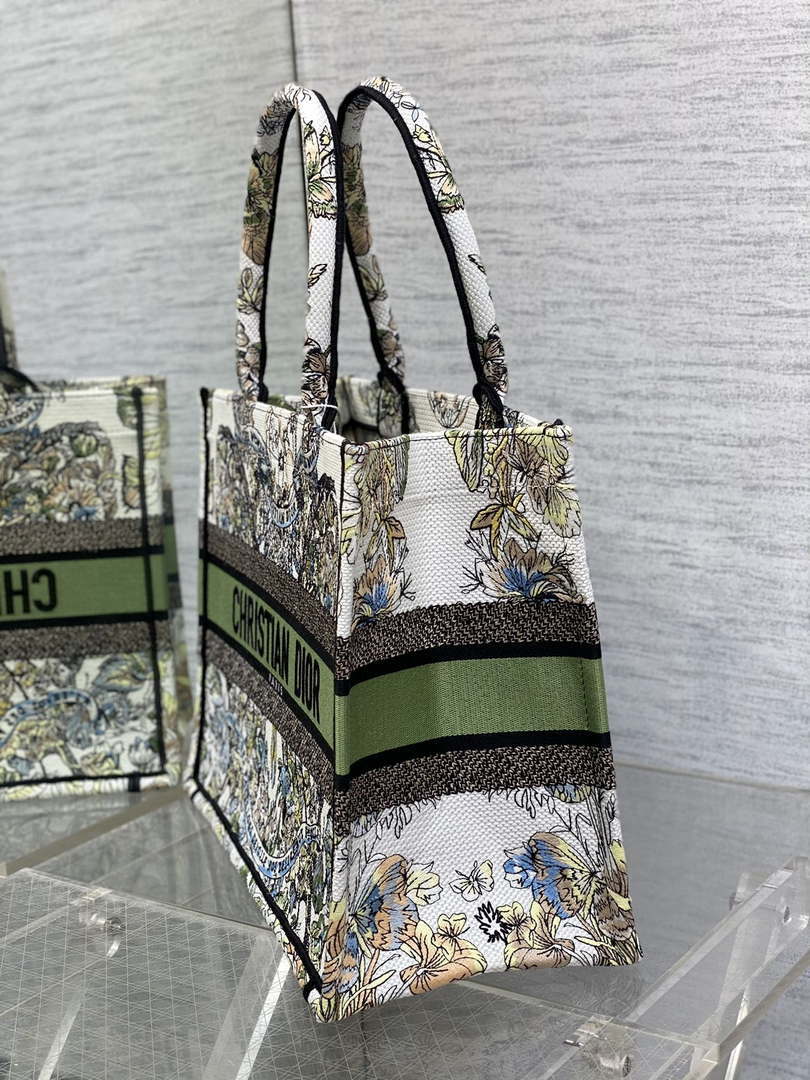 Dior M1296 Book Tote Medium Blue and White Butterfly Bandana Embroidery M098