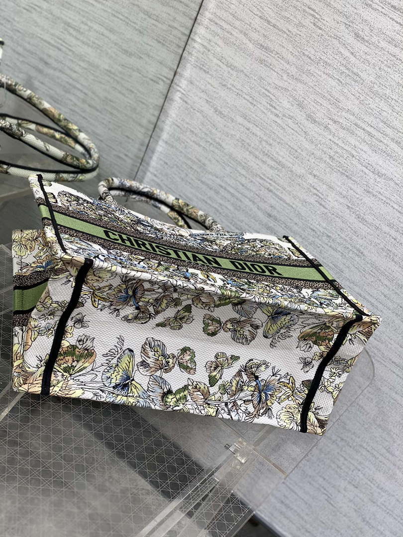 Dior M1296 Book Tote Medium Blue and White Butterfly Bandana Embroidery M098