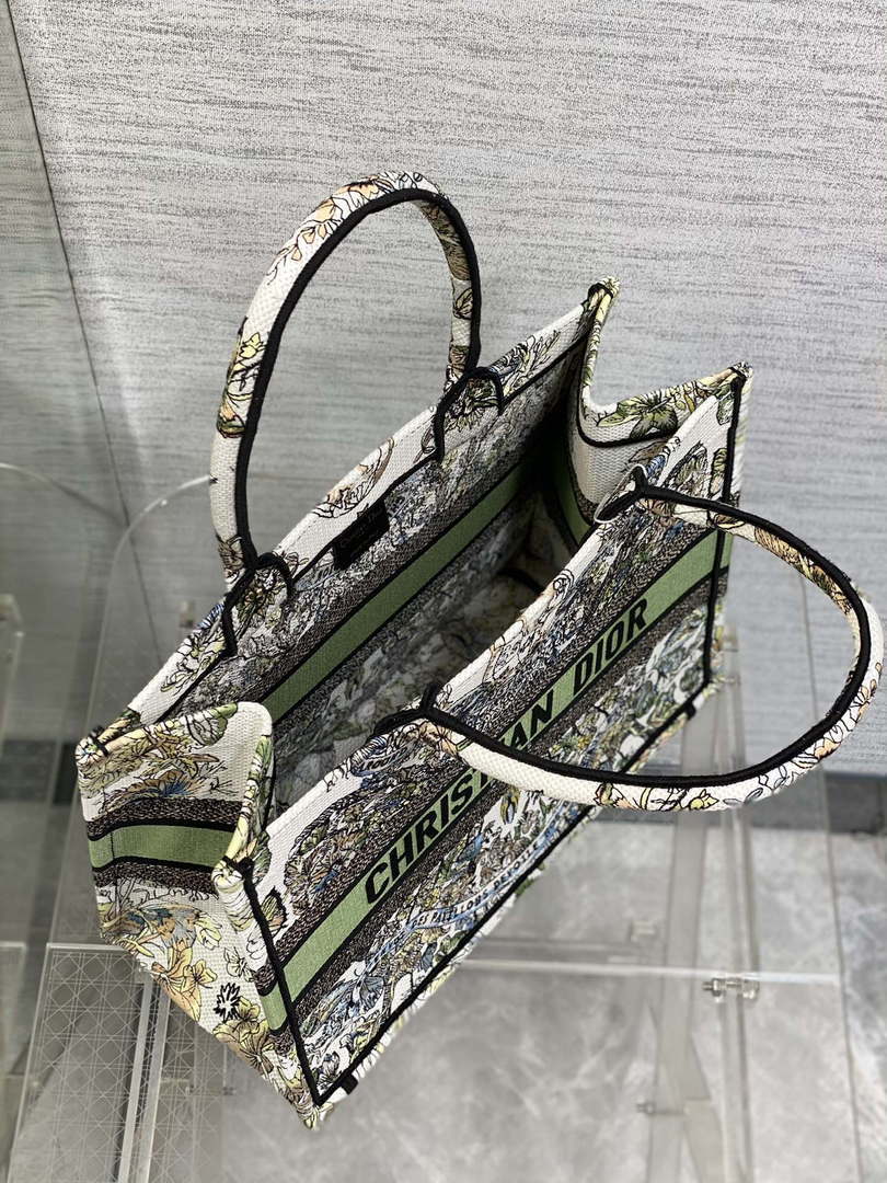 Dior M1296 Book Tote Medium Blue and White Butterfly Bandana Embroidery M098 - Default Title - View 8