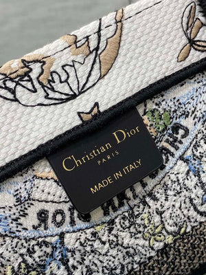 Dior M1296 Book Tote Medium Blue and White Butterfly Bandana Embroidery M098 - Default Title - View 9