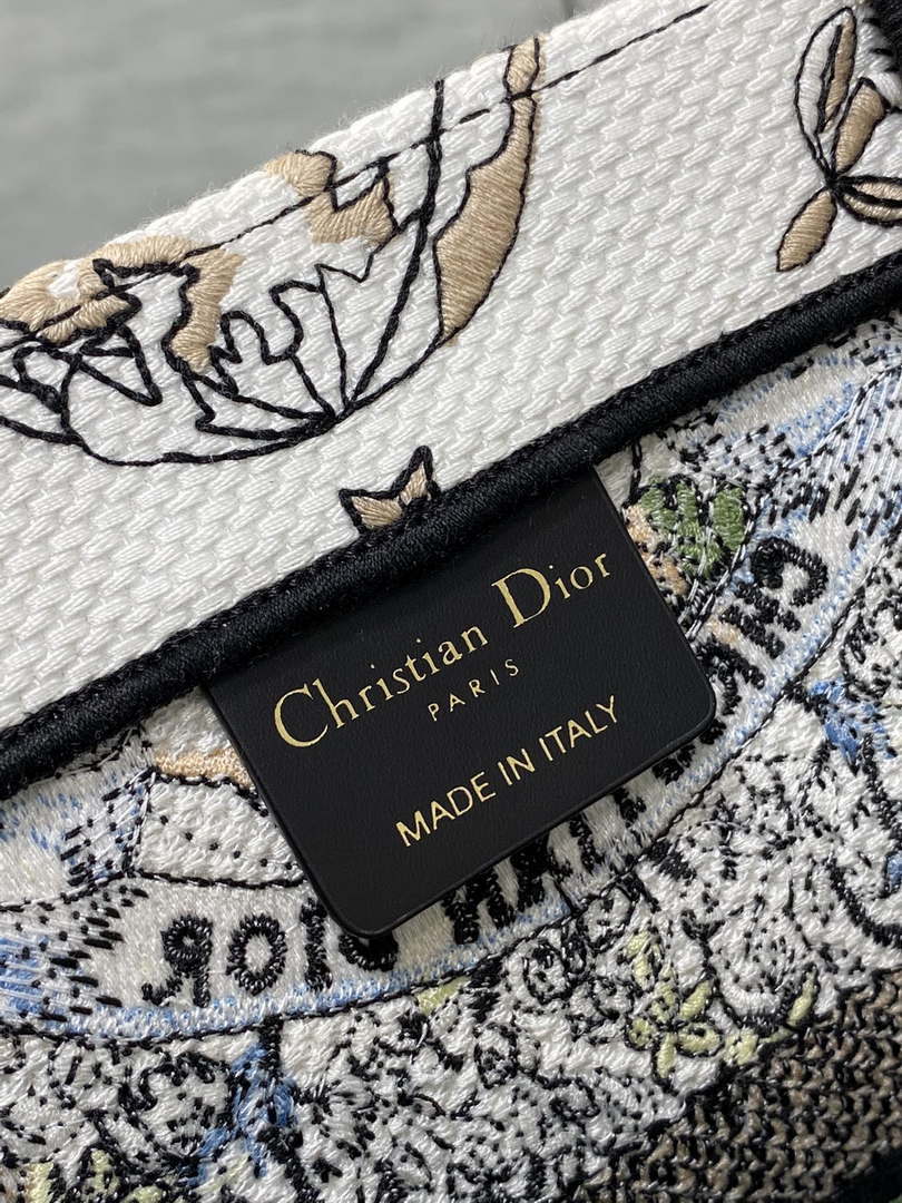 Dior M1296 Book Tote Medium Blue and White Butterfly Bandana Embroidery M098