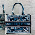 Dior M1296 Book Tote Medium Blue and White Butterfly Bandana Embroidery M099 - Default Title - View 1