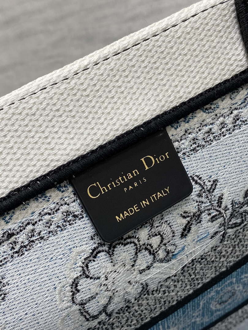 Dior M1296 Book Tote Medium Blue and White Butterfly Bandana Embroidery M099