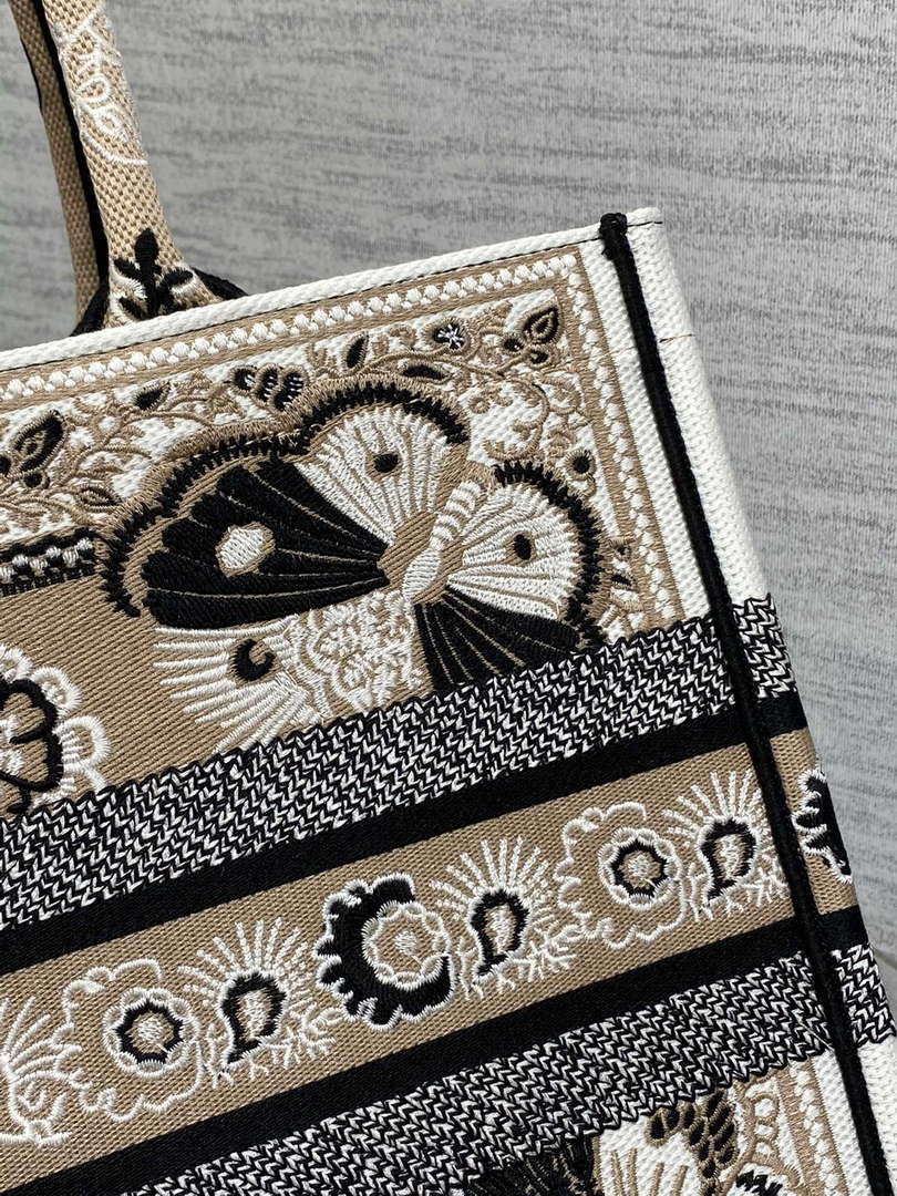 Dior M1296 Book Tote Medium Blue and White Butterfly Bandana Embroidery M100 - Default Title - View 5