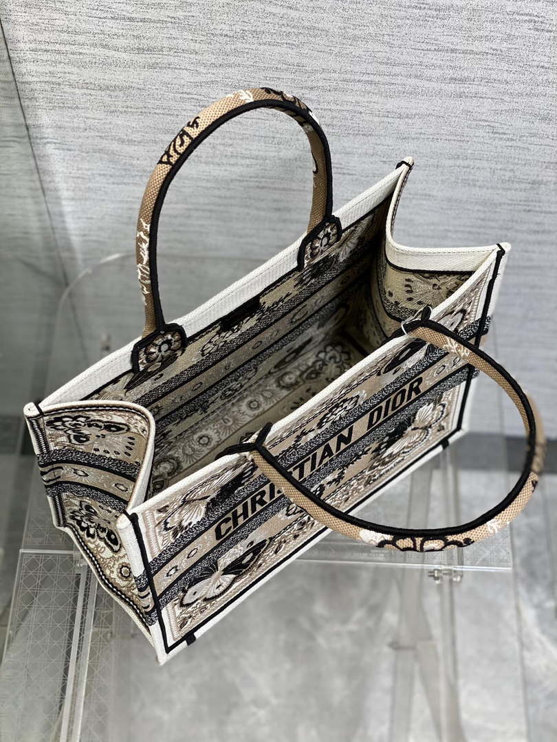 Dior M1296 Book Tote Medium Blue and White Butterfly Bandana Embroidery M100 - Default Title - View 8