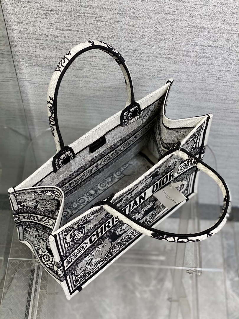Dior M1296 Book Tote Medium Blue and White Butterfly Bandana Embroidery M101 - Default Title - View 8