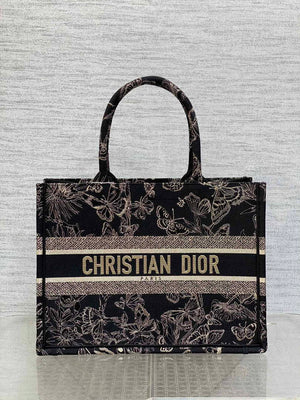 Dior M1296 Book Tote Medium Blue and White Butterfly Bandana Embroidery M102 - Default Title - View 1