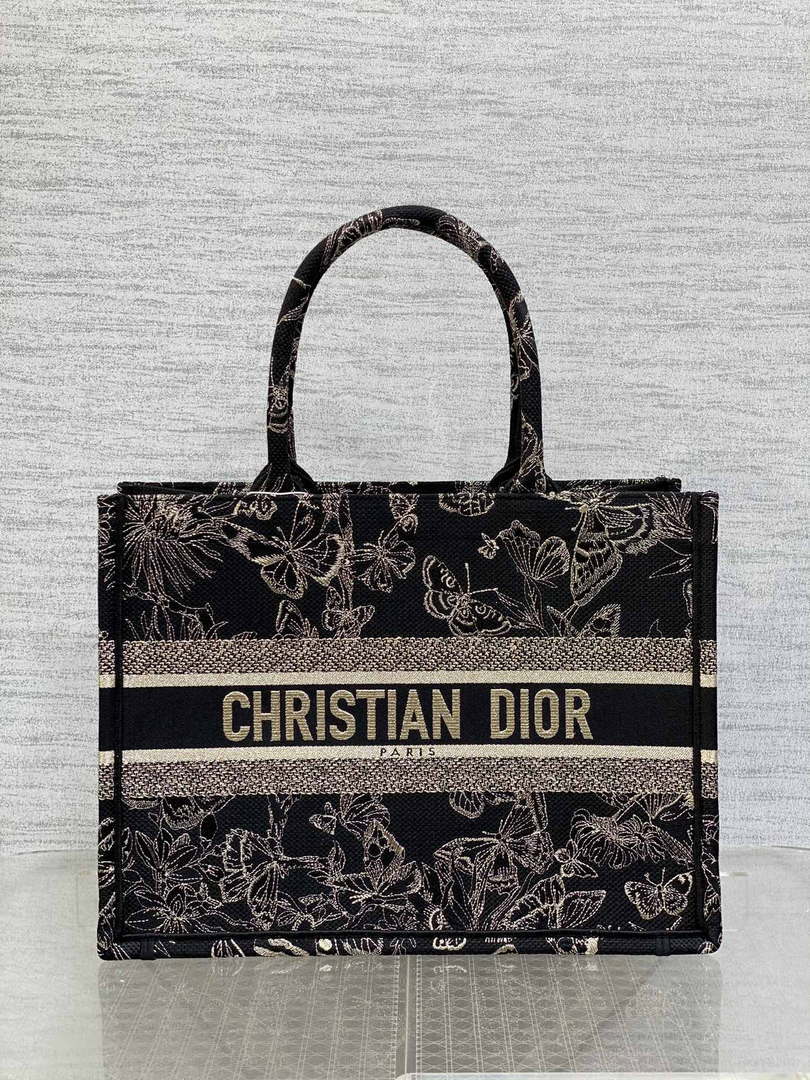 Dior M1296 Book Tote Medium Blue and White Butterfly Bandana Embroidery M102 - Default Title - View 1