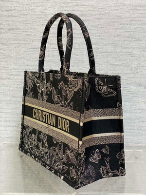 Dior M1296 Book Tote Medium Blue and White Butterfly Bandana Embroidery M102 - Default Title - View 6