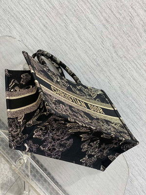 Dior M1296 Book Tote Medium Blue and White Butterfly Bandana Embroidery M102 - Default Title - View 7