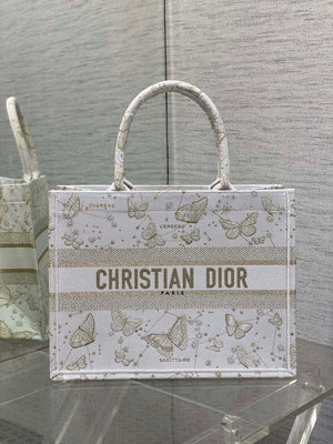 Dior M1296 Book Tote Medium Blue and White Butterfly Bandana Embroidery M103 - Default Title - View 1