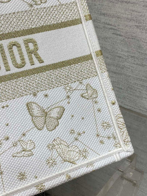 Dior M1296 Book Tote Medium Blue and White Butterfly Bandana Embroidery M103 - Default Title - View 3