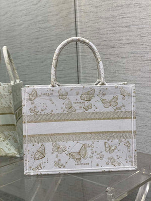 Dior M1296 Book Tote Medium Blue and White Butterfly Bandana Embroidery M103 - Default Title - View 4