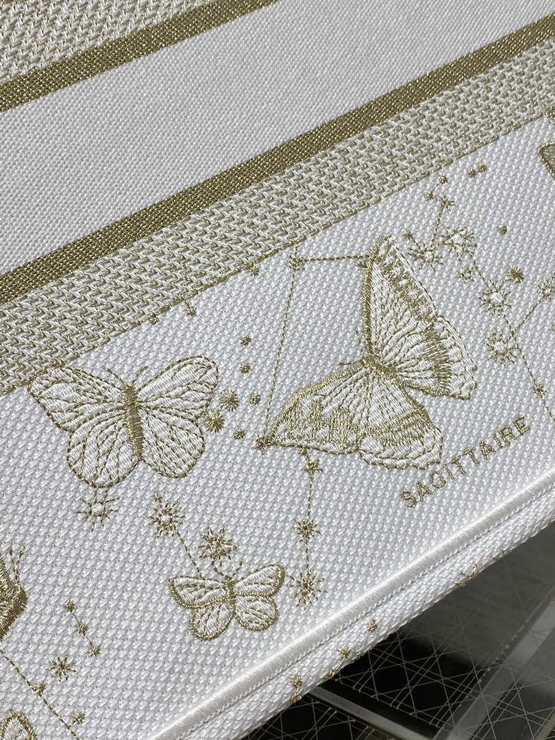 Dior M1296 Book Tote Medium Blue and White Butterfly Bandana Embroidery M103