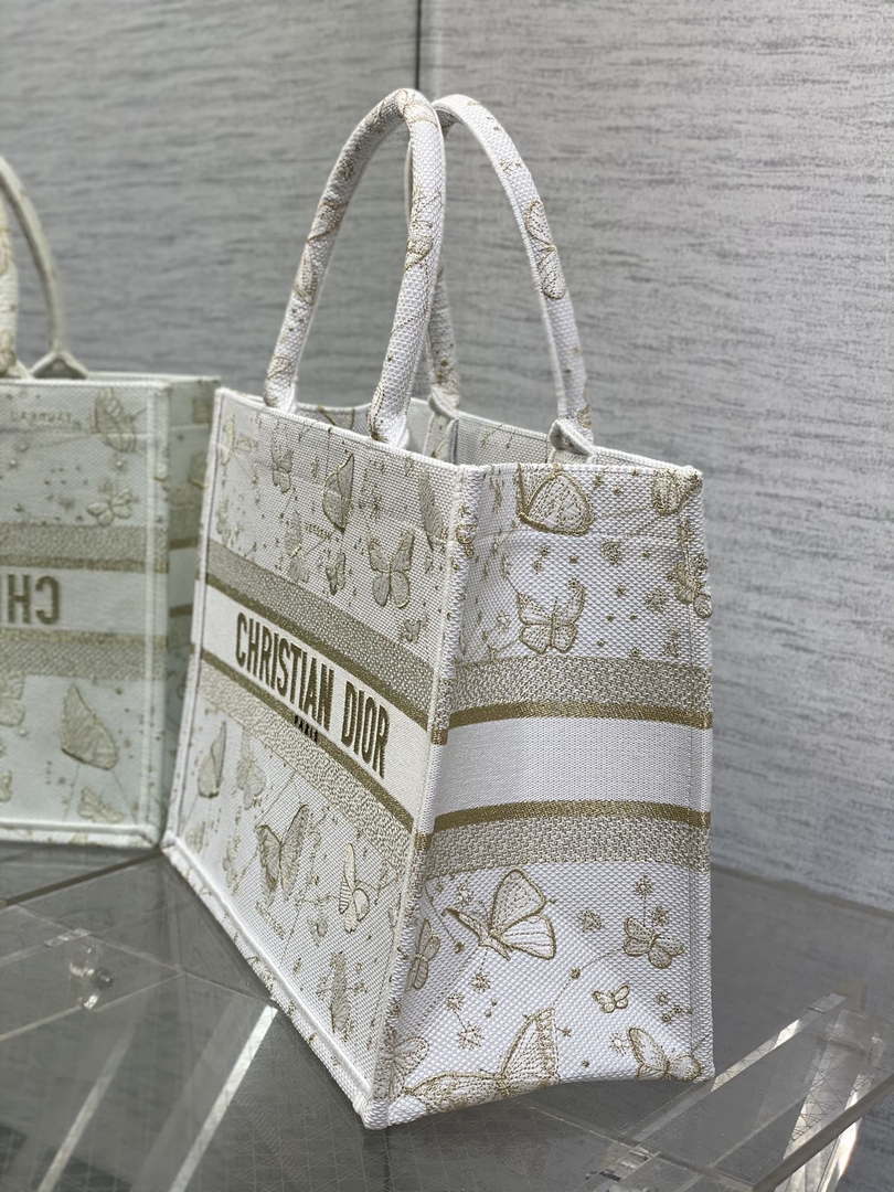 Dior M1296 Book Tote Medium Blue and White Butterfly Bandana Embroidery M103 - Default Title - View 6